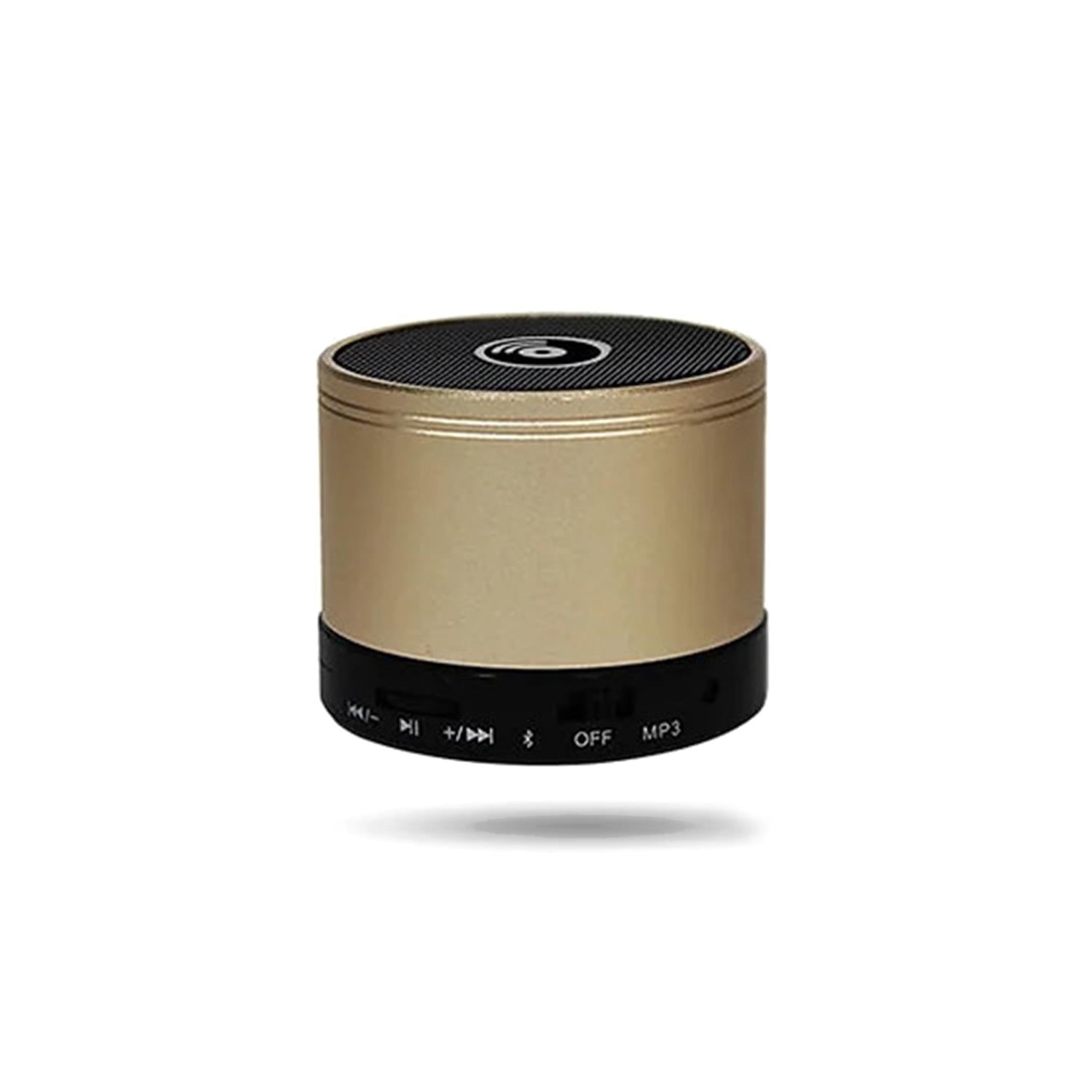 Mini Bluetooth Speaker With Led, Mp3, Fm Radio & Micro Sd Slot | Gold