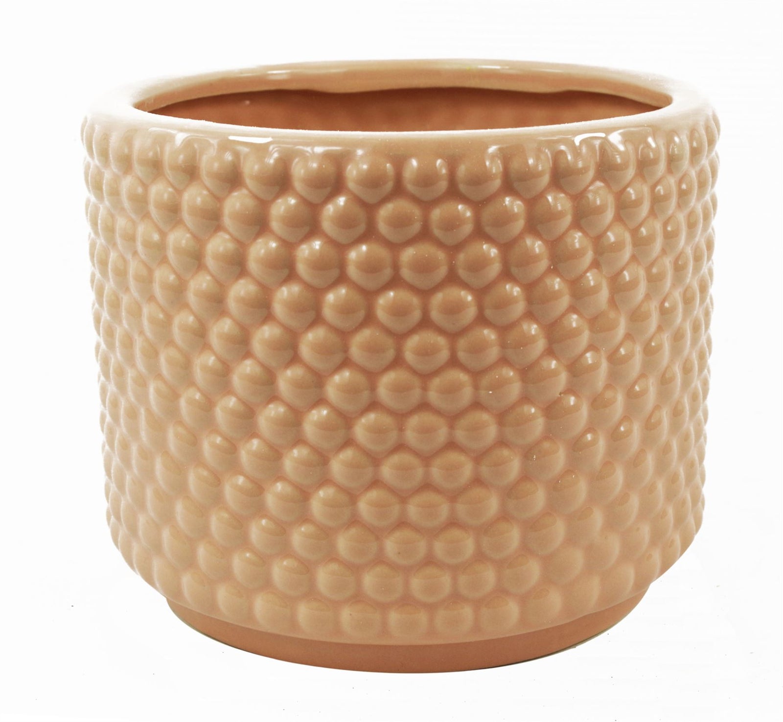Dusty Pink Raised Dots Ceramic Plant Pot 15 X 15 X 12.5cm