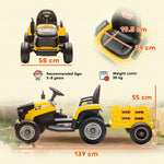 Ride On Tractor And Trailer, 12v Electric Ride On Tractor | Yellow