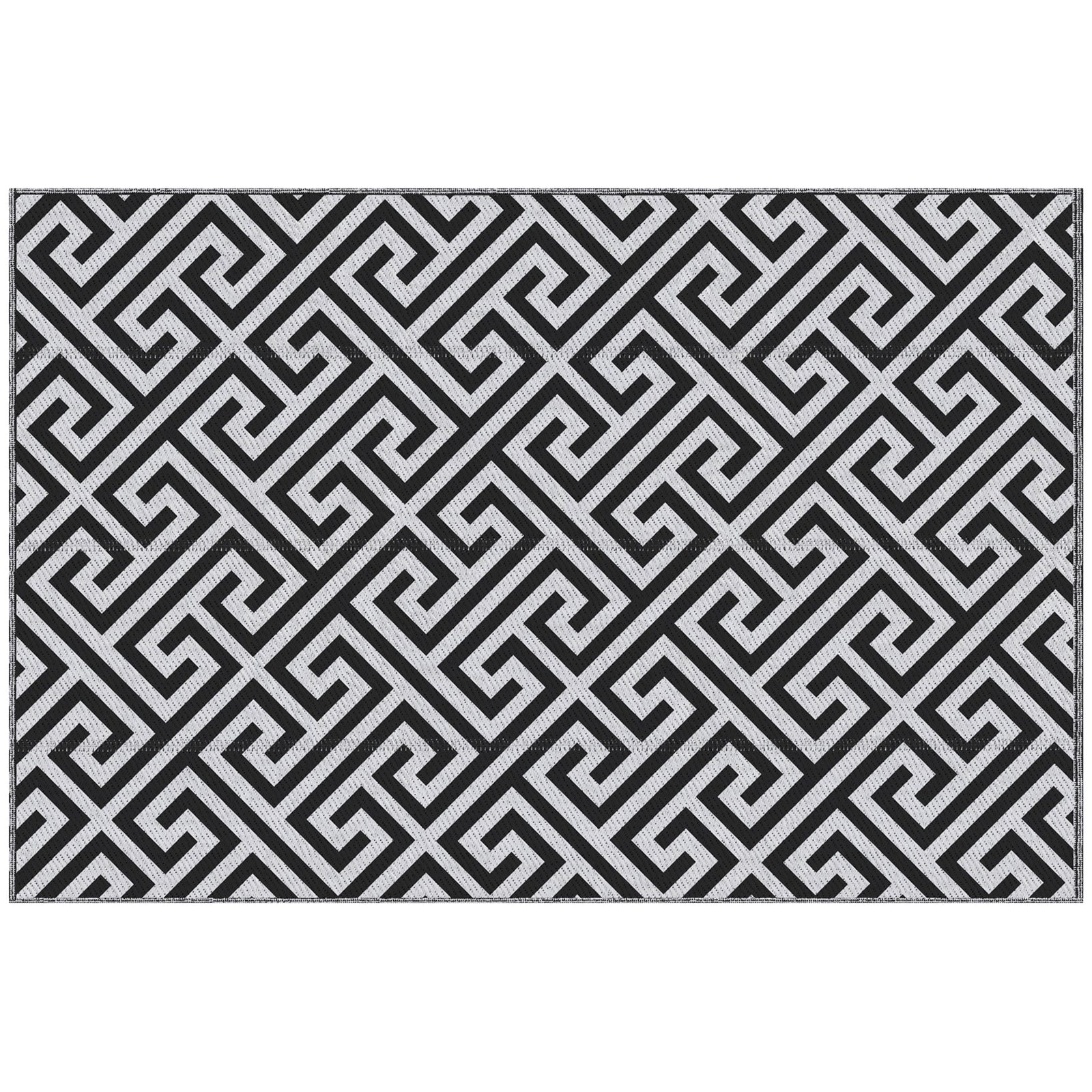 152x243cm Outdoor Straw Rug For Camping/picnic | Black