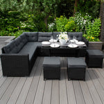 Rattan Corner Set | Black