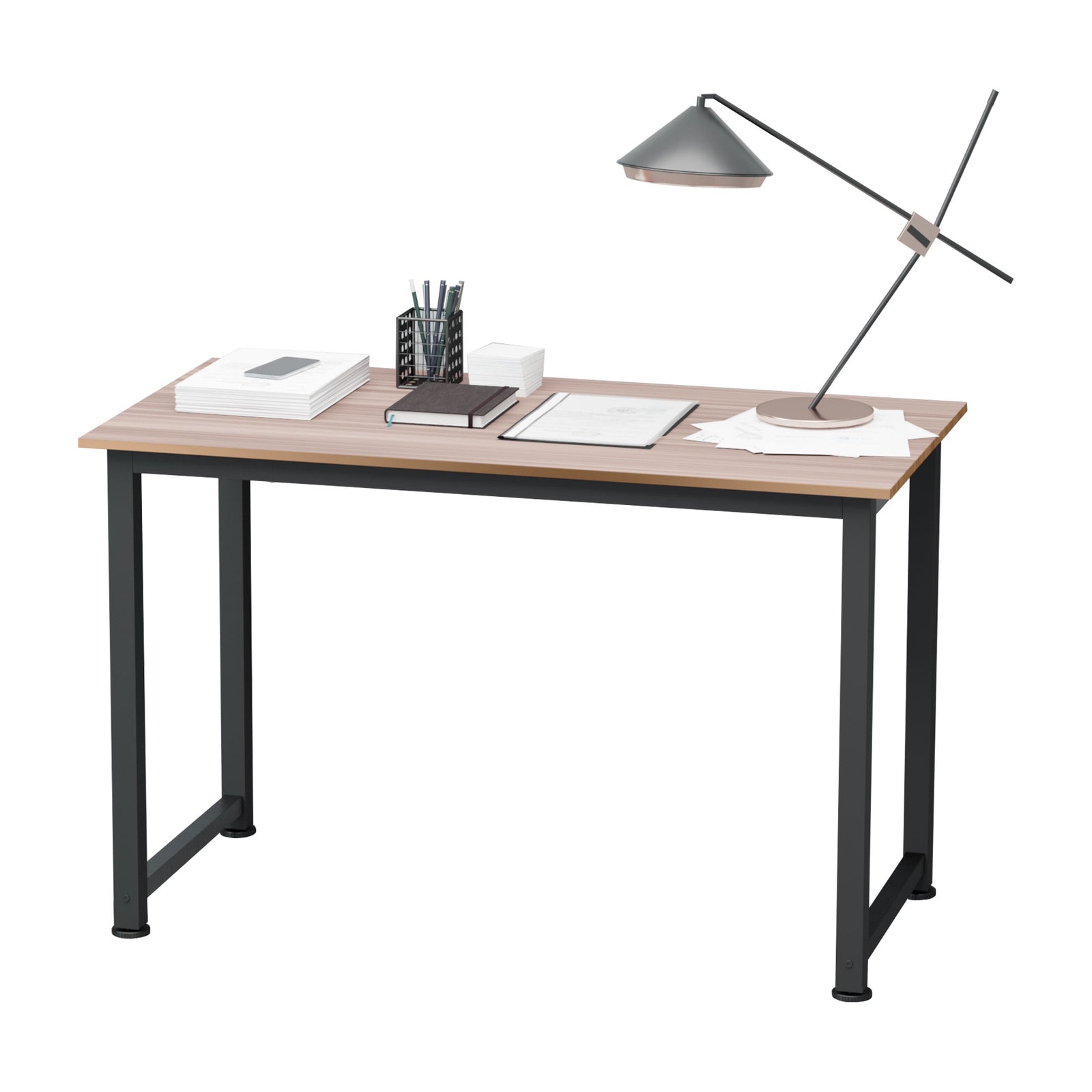 Computer Desk Dining Table Writing Table With Metal Frame | Black