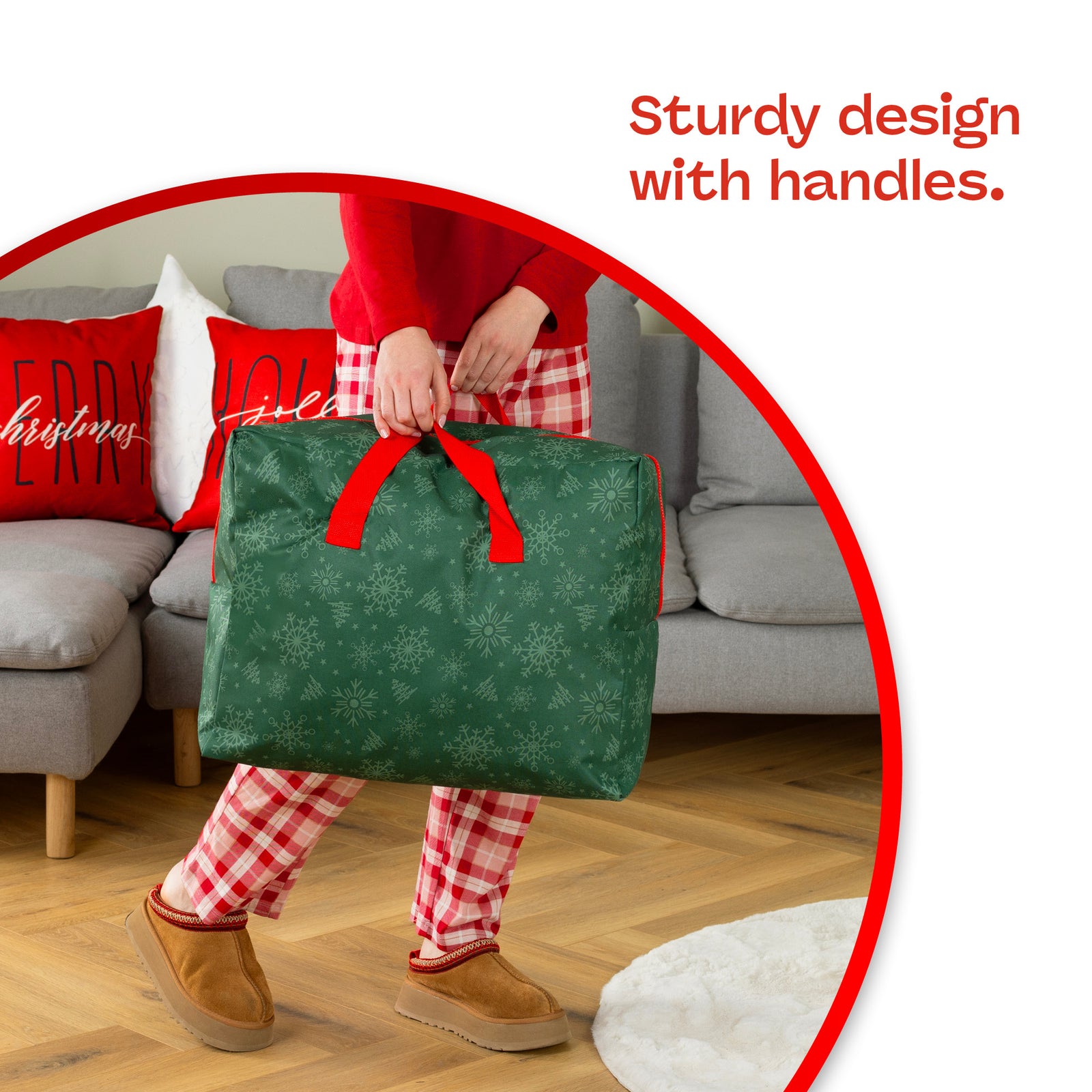 Durable Christmas Storage Bag For Ornaments, Lights, Ribbons & Wreaths