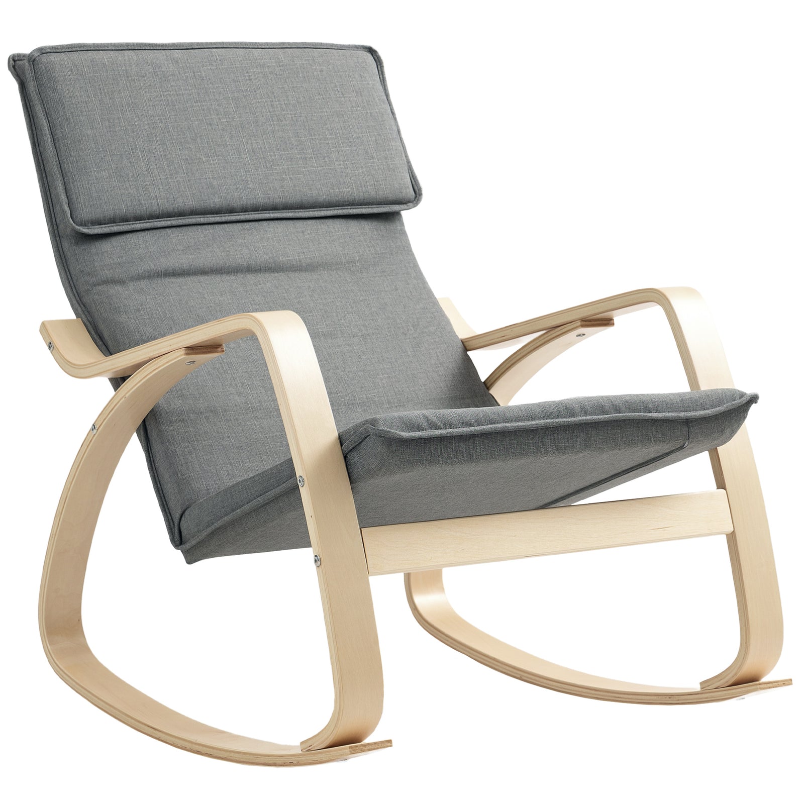 Comfortable Relax Rocking Chair With High Back | Grey