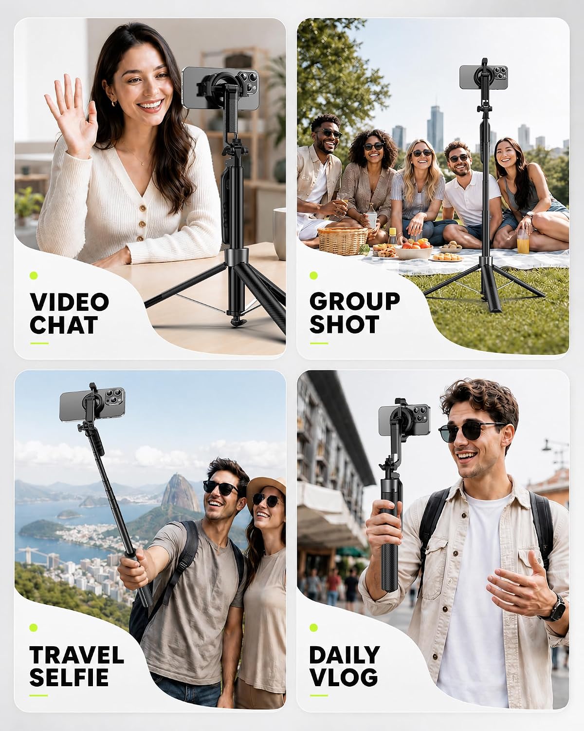 HYGRAD BUILT TO SURVIVE Magnetic Selfie Stick Tripod 360° Mobile Phone Holder Stand - Bluetooth Remote