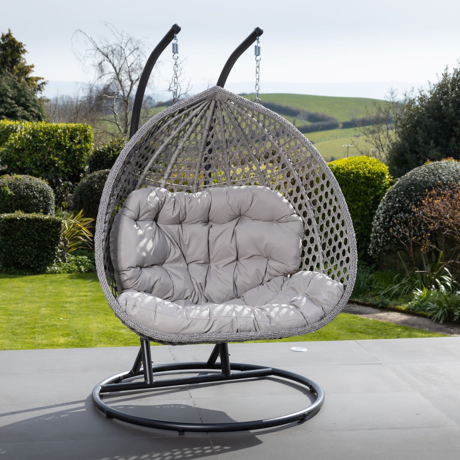 Oakley Double Swing Egg Pod Chair | Light Grey