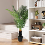 Artificial Areca Palm Tree With Pe Leaves And Flocked Soil | 150cm | Green