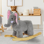Ride On Elephant Rocker Children Rocking Horse Grey Nursery Rhymes Kids Toy Game