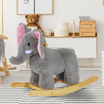 Ride On Elephant Rocker Children Rocking Horse Grey Nursery Rhymes Kids Toy Game