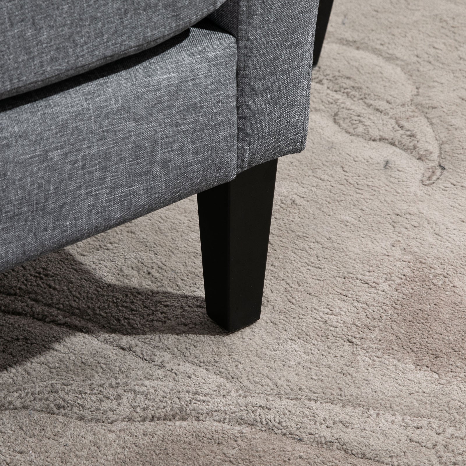 Modern Armchair Accent Chair With Rubber Wood Legs | One Size | Gray