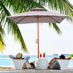 Patio Parasol Garden Sun Umbrella Sunshade Bamboo