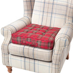 Tartan Check Cotton Armchair Booster Cushion | 50cm x 50cm | Red