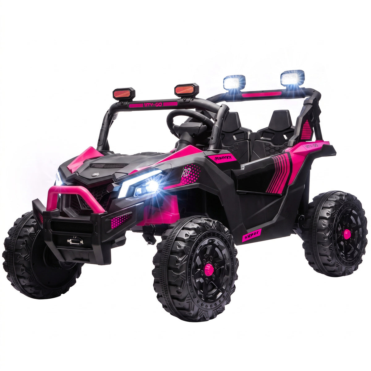 24v 2 Seater Ride On Truck Car For Big Kids With Remote | Pink