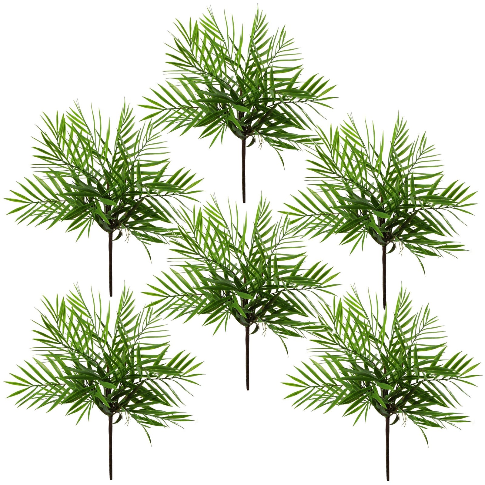 6 X 40cm Artificial Bamboo Palm Bush Plant
