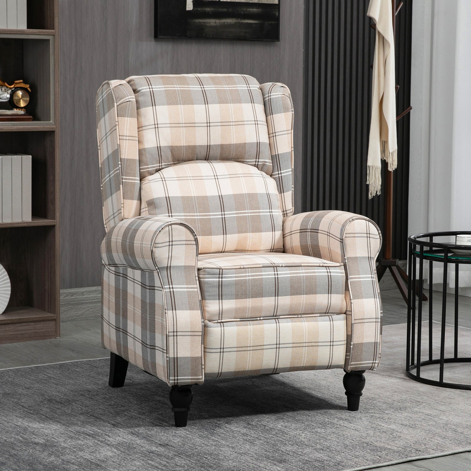 Recliner Chair Wingback Living Room | Khaki