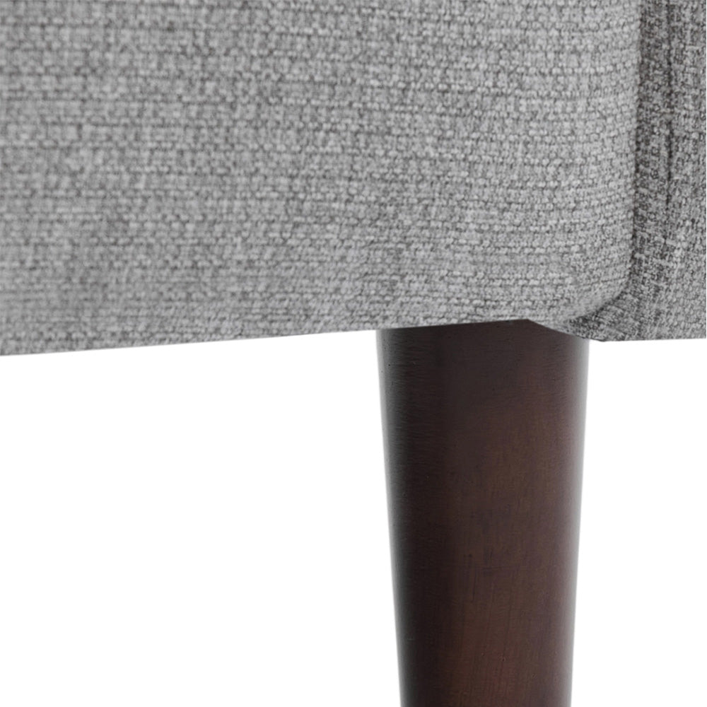 Mid-century Modern Single Sofa Chair – Linen Upholstery, High-density Foam, Walnut Legs, Comfortable Accent Chair | Light Grey
