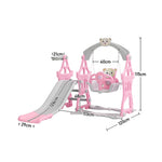 Toddler Slide And Swing Set With Basketball Hoop Indoor Outdoor Climber Playset For Kids Ages 1-3, Slide With Swing & Ball Hoop