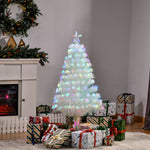 Pre-lit Artificial Christmas Tree Fibre Optic Xmas Decoration | 4ft | White