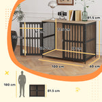 Dog Crate Furniture, 100cm Dog Cage With Anti-chew Resistant Mesh | Large | Brown