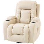 Massage Recliner Chair With 8 Vibration & Heat | Cream