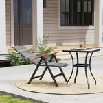 Outdoor Folding Rattan Chair, Dining Chair | Set of 1 | Light Grey