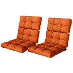 Orange Outdoor Seat Cushions, Pair