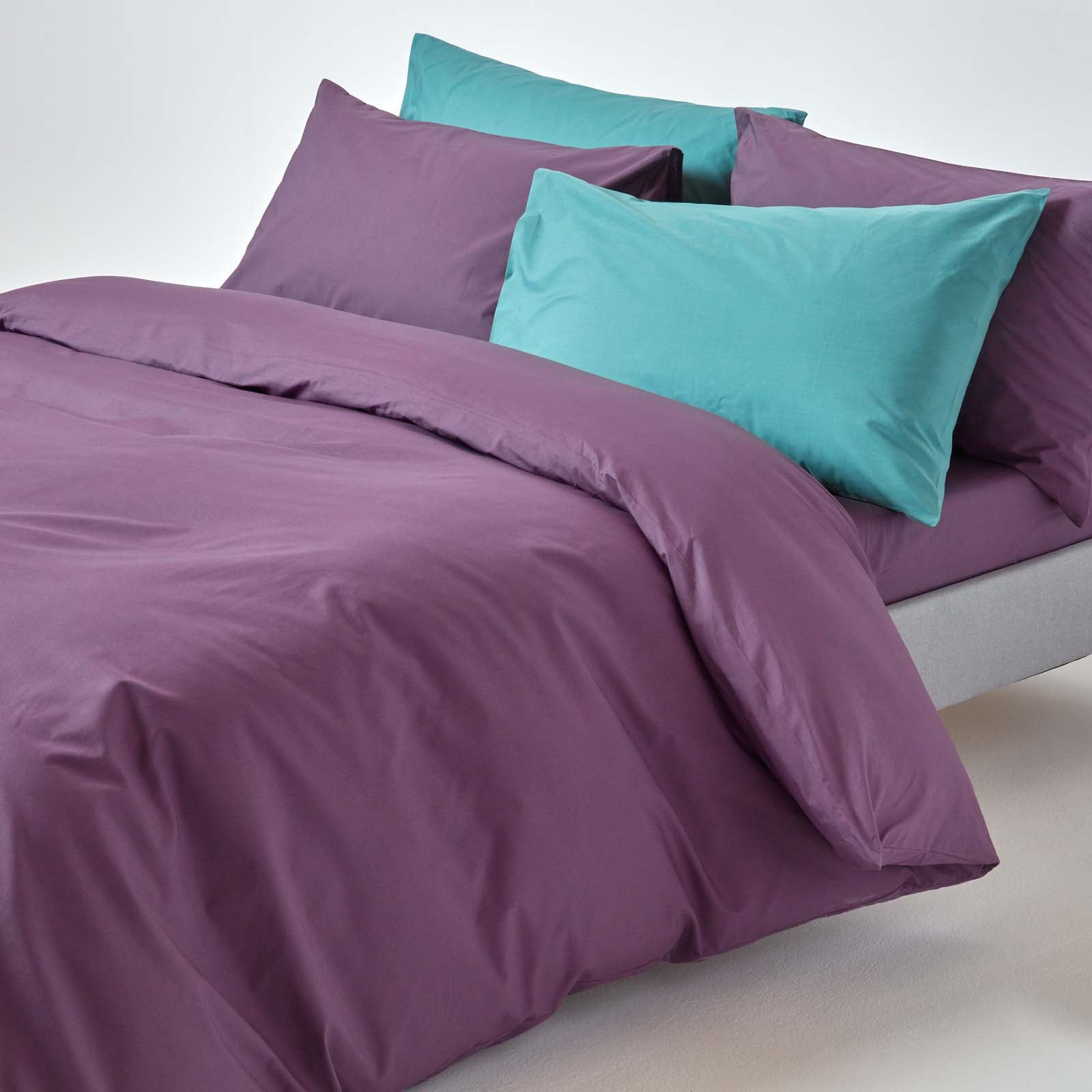 Egyptian Cotton Duvet Cover With Pillowcase, 200 Tc | Double | Grape
