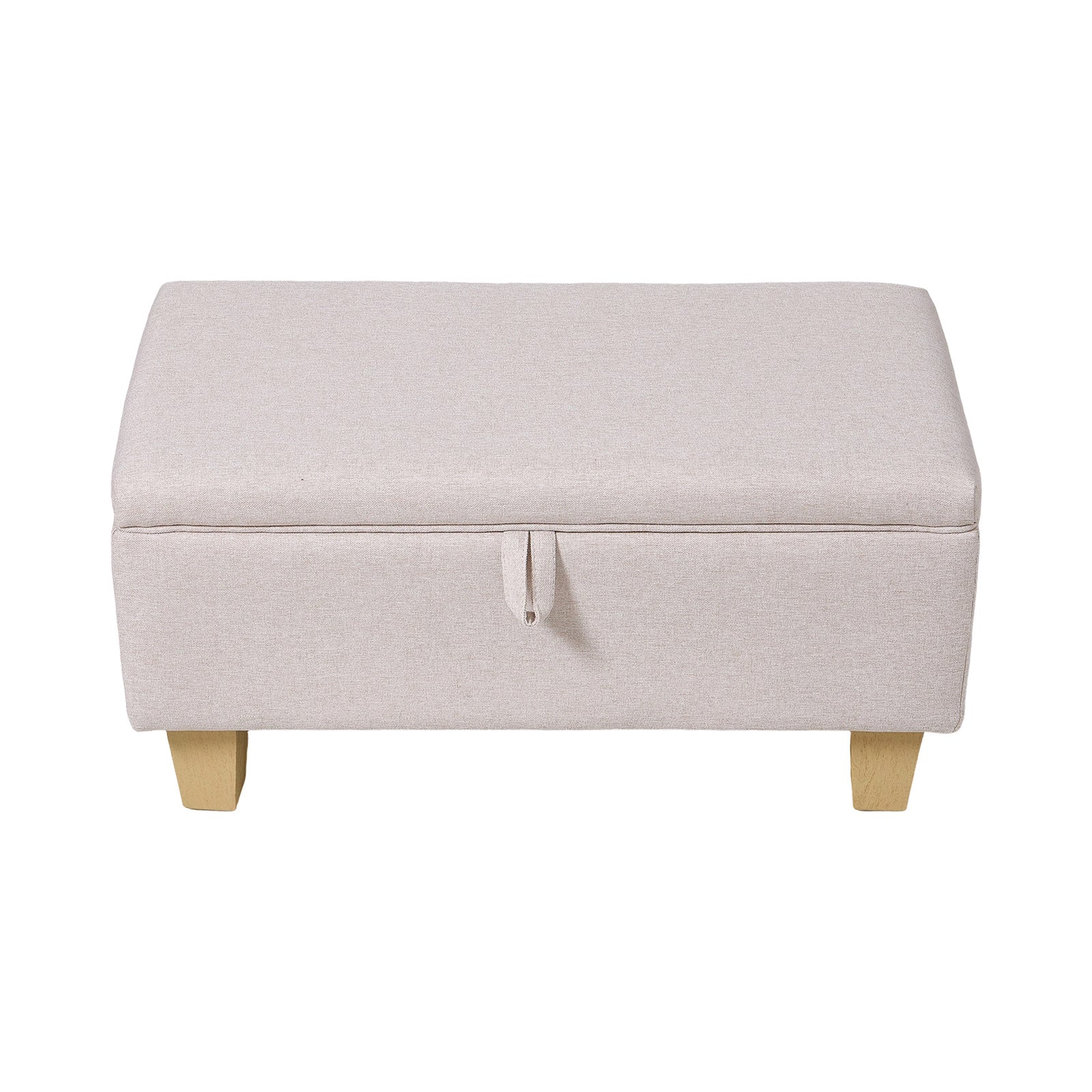 Modern Linen Upholstered Storage Bench | Pink