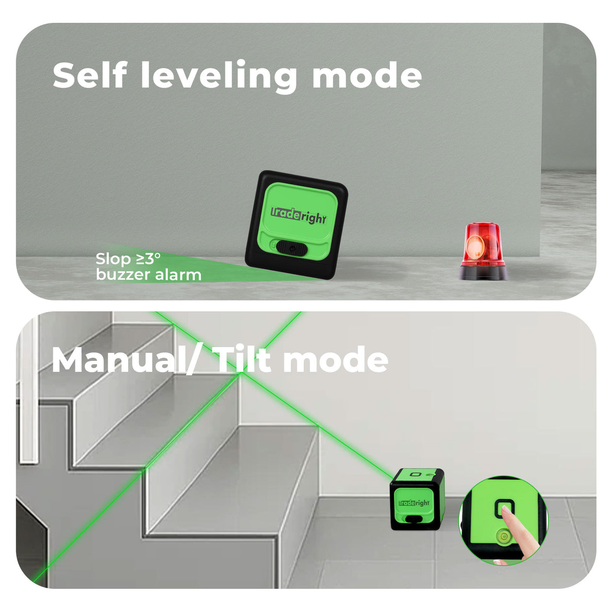 Green Laser Level 360° Self Leveling Green Light Ip54 Water Resistant | Green