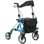 4 Wheel Rollator With Seat And Bag Dual Brakes