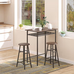 3 Piece Dining Kitchen Set W/ 1 Table And 2 Matching Chairs | Black