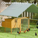 Walk In Chicken Run W/ Cover, Hanging Feeder, Perch | Large | Silver