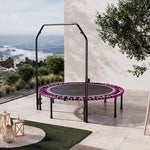 48in Bungee Cords Foldable Round Trampoline With Adjustable U-handle Bar | Pink