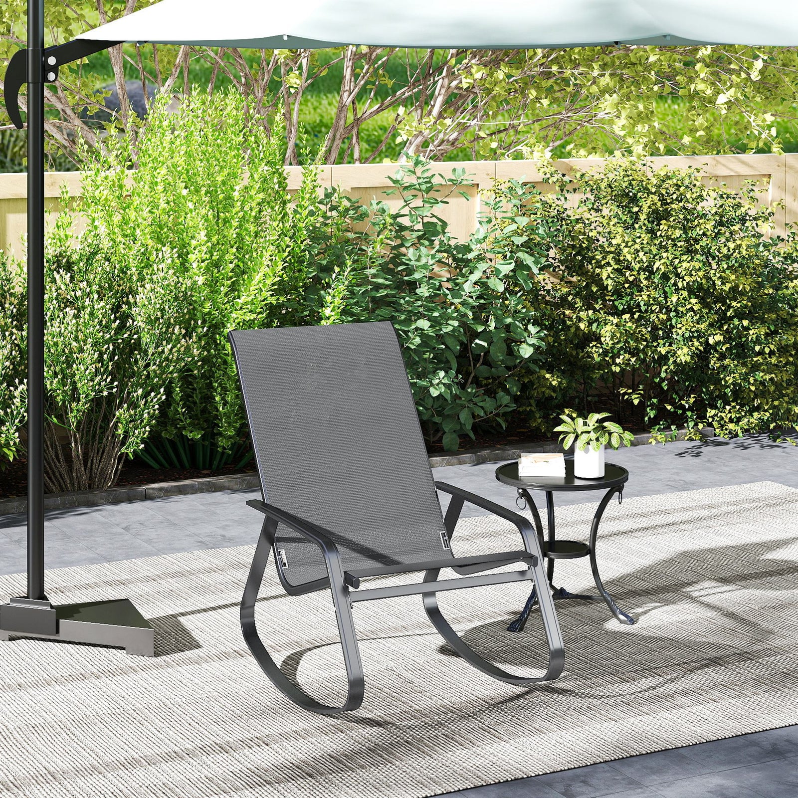Garden Rocking Chair, Ergonomic With Armrests