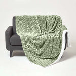 Geometric Triangle Velvet Throw | 130cm x 160cm | Sage Green