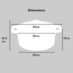 Cast Iron Casserole Dish 26cm Oven Proof Enamelled Pan With Lid | Orange