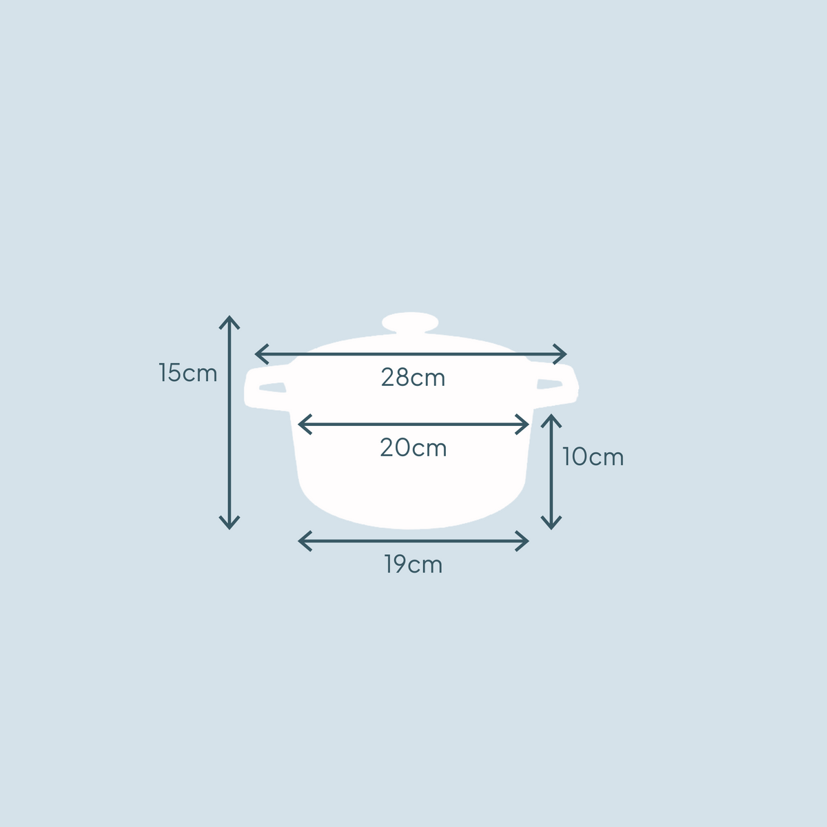 Cooks Professional Cast Iron Casserole Dish 20cm Oven Proof Pan & Lid