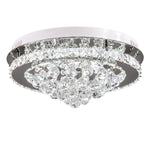 Crystal Round Led Semi Flush Mount Ceiling Light | Cool White