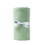 Organic Cotton Waffle Blanket/ Throw | 125cm x 150cm | Green