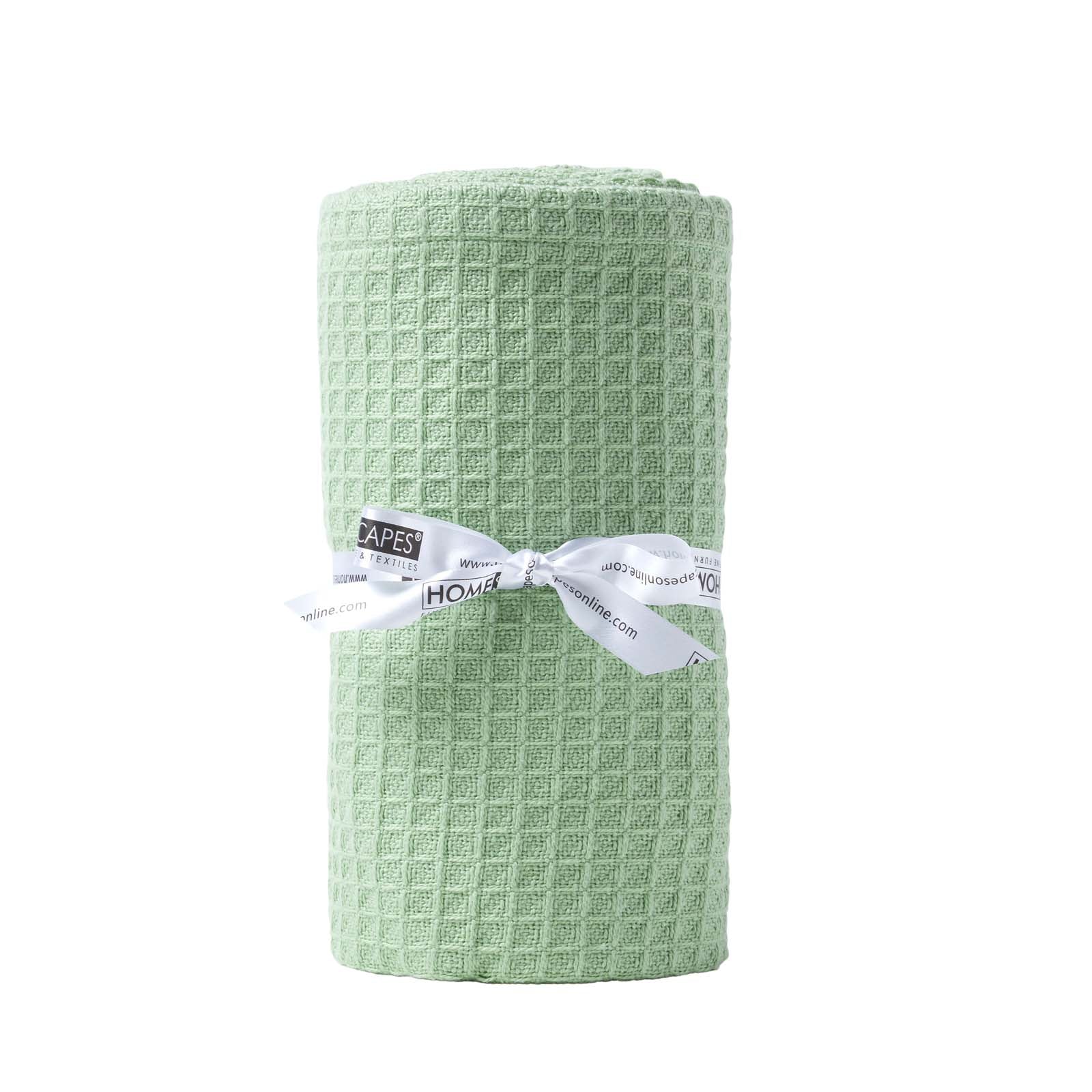 Organic Cotton Waffle Blanket/ Throw | 125cm x 150cm | Green