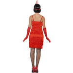 Flapper Costume, With Short Dress | Medium | Red
