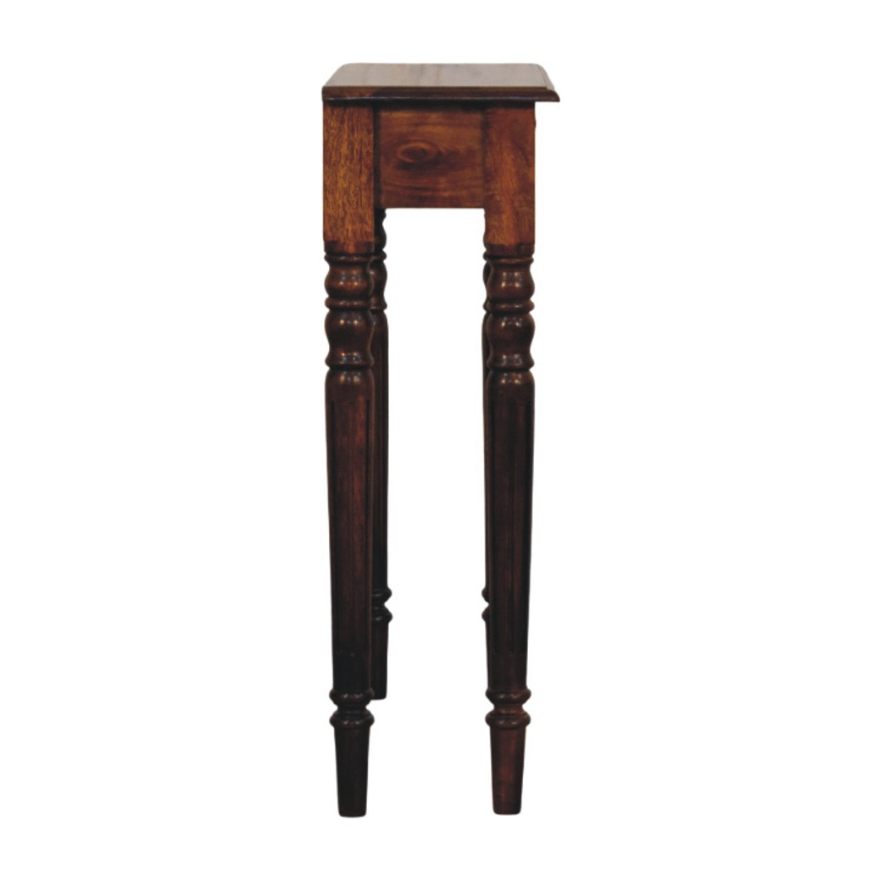 Artisan Furniture Solid Wood Turned Legs 1 Drawer Chestnut Console, Brown