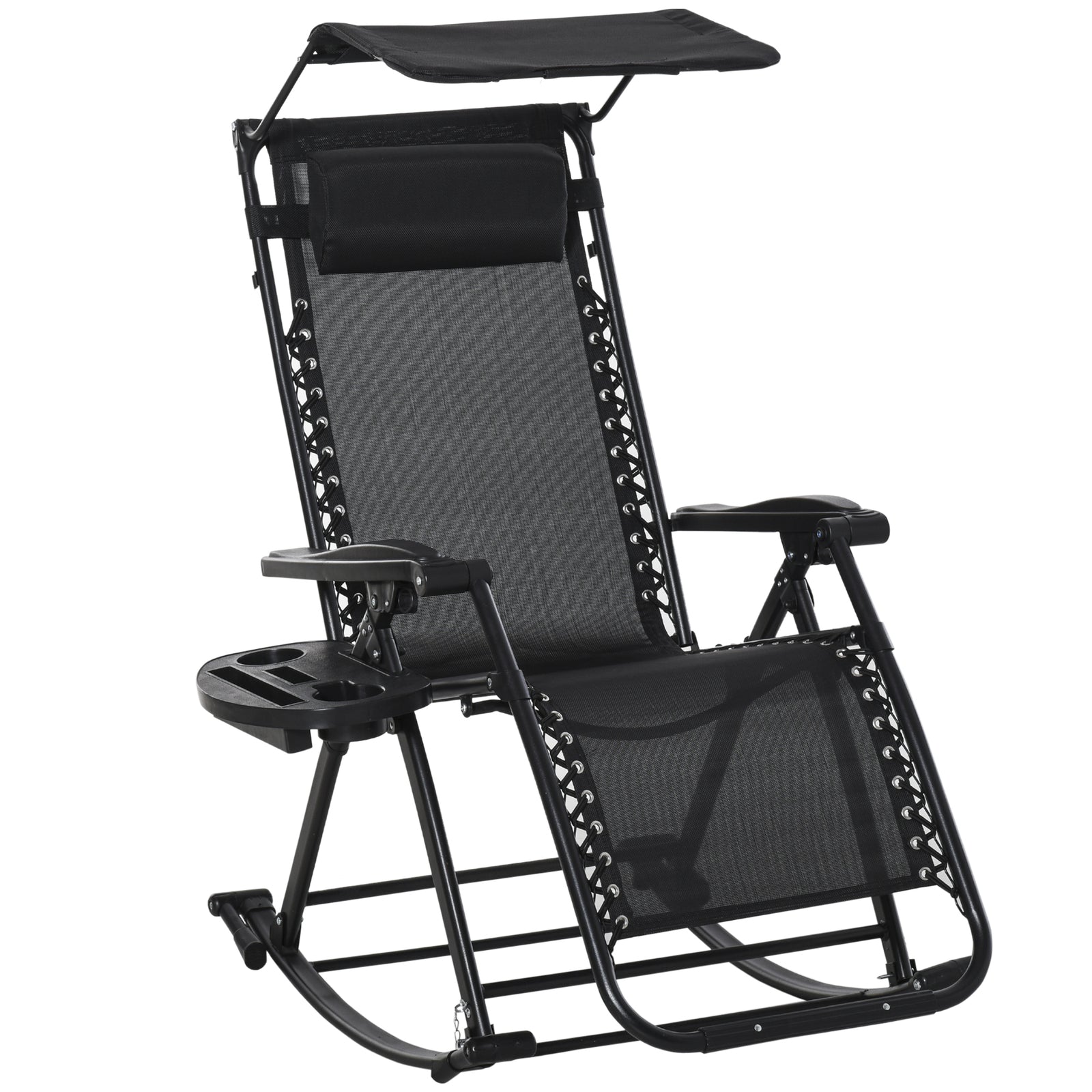 Folding Recliner Rocker Zero-gravity Seat | Black