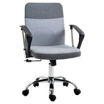Linen Office Chair Swivel Rocker Grey