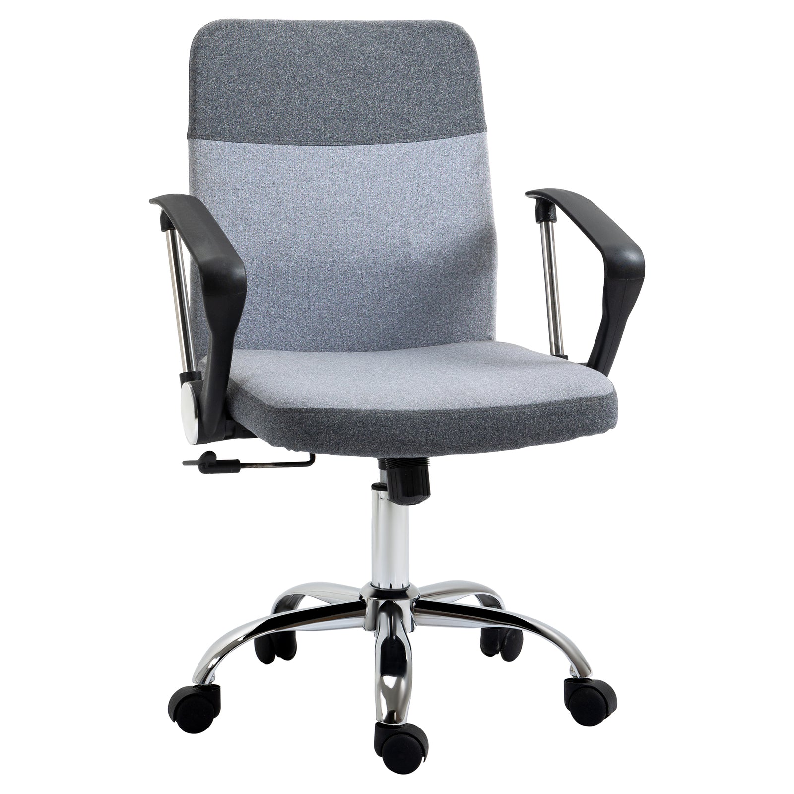 Linen Office Chair Swivel Rocker Grey
