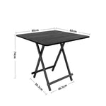 Folding Wooden Dining Table | 80cm x 80cm | Black