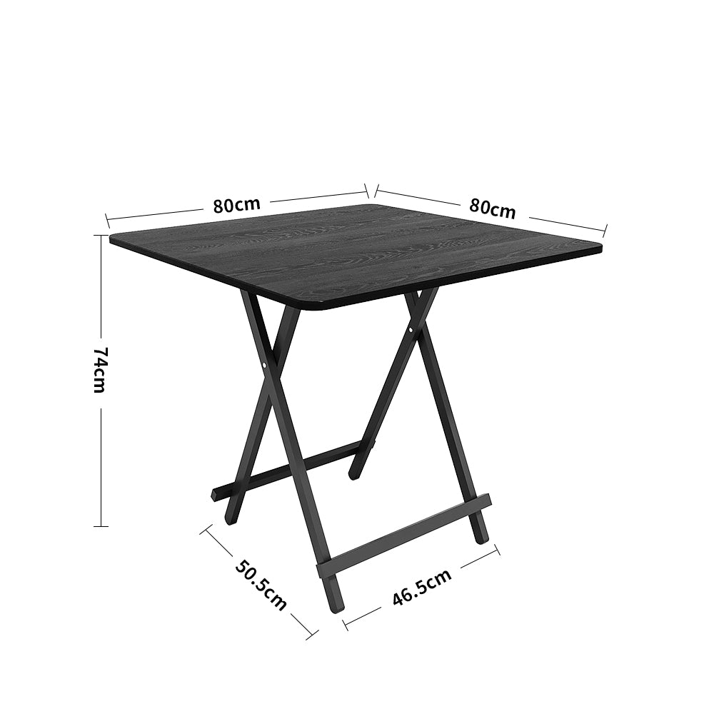 Folding Wooden Dining Table | 80cm x 80cm | Black