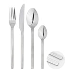 Cutlery Set Fork Spoon Sets Anydate Nordic Stripes | Set of 16 | Silver