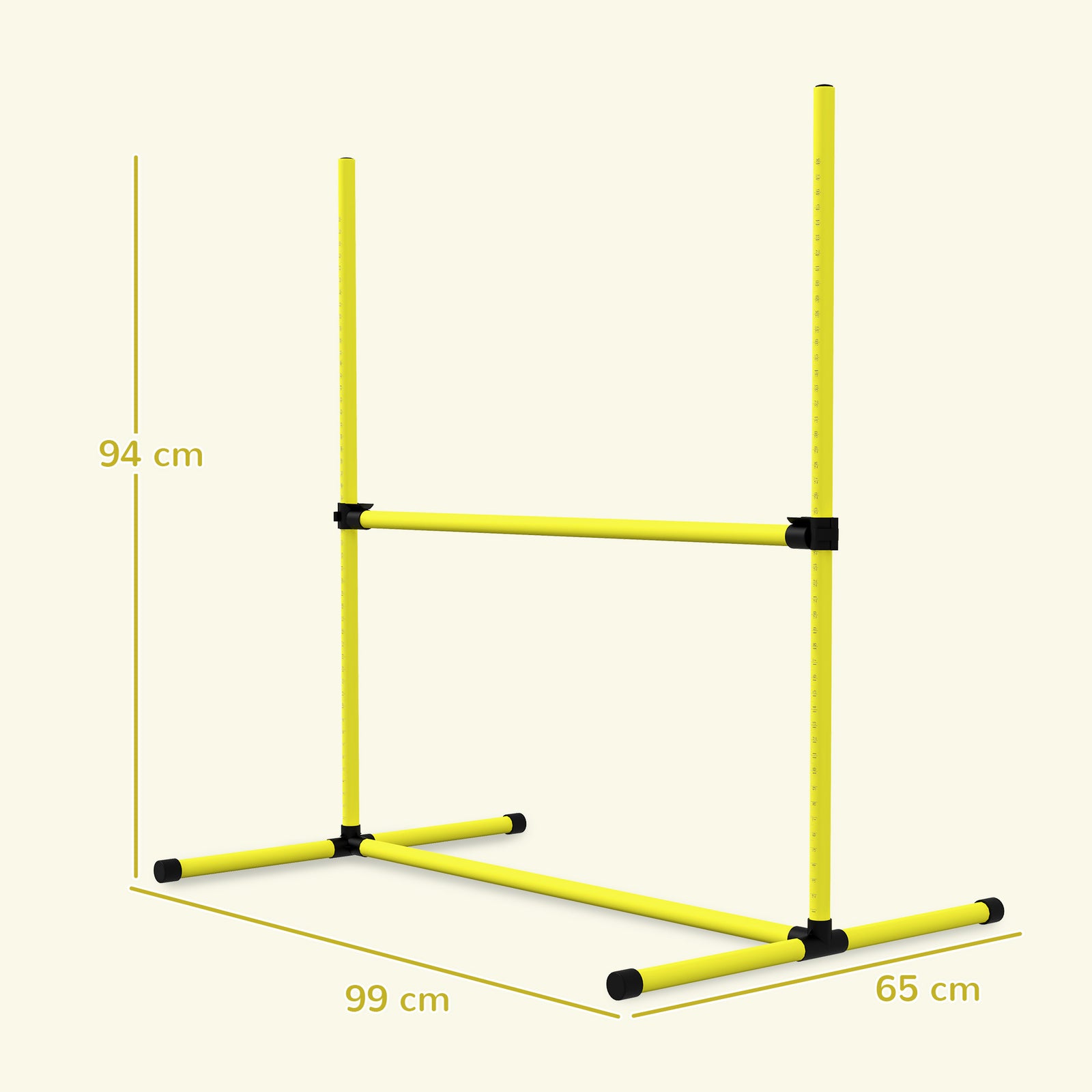 Pawhut 4 Pieces Dog Agility Training Equipment With Carrying Bag, Yellow
