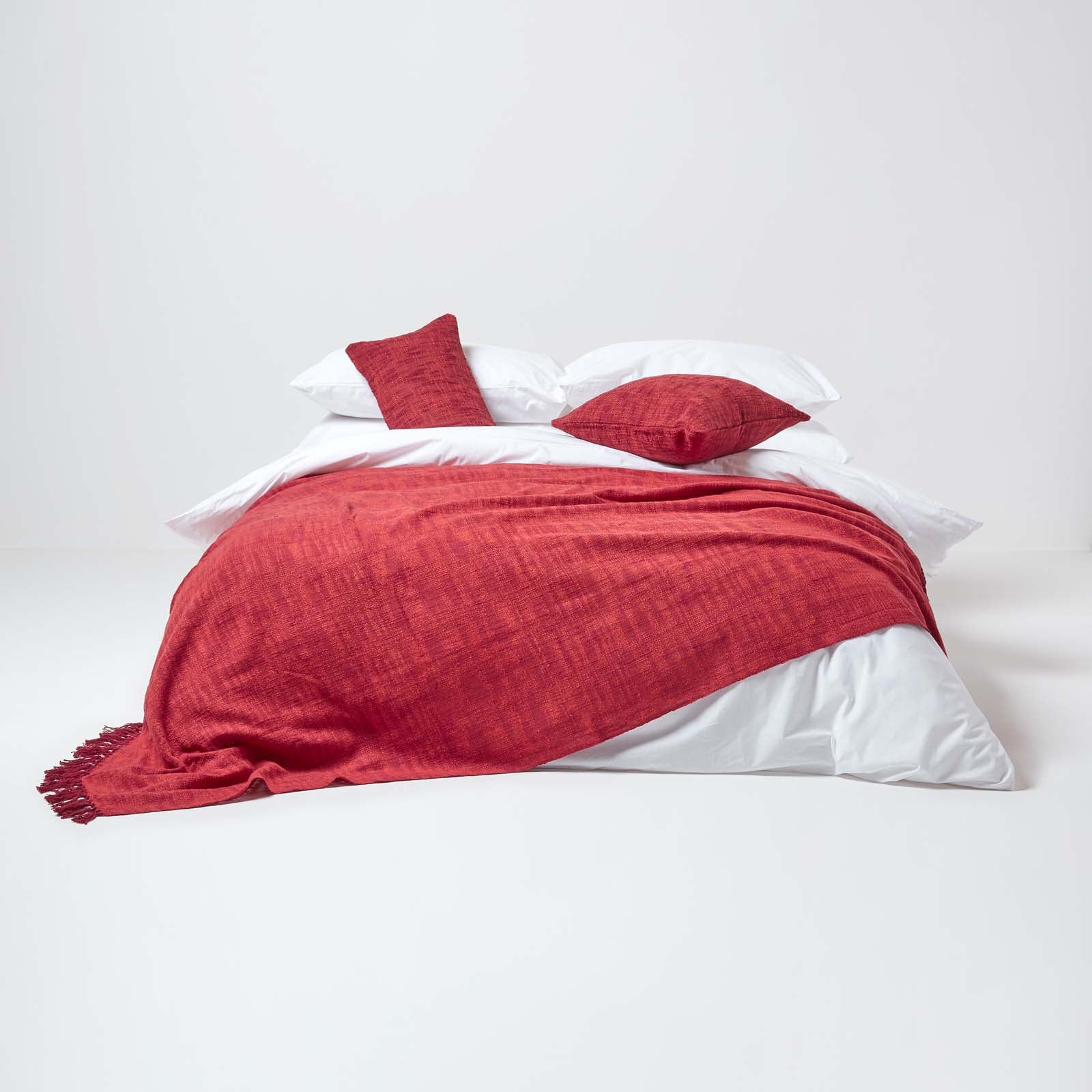 Nirvana Handwoven Slub Cotton Throw | 150cm x 200cm | Orange